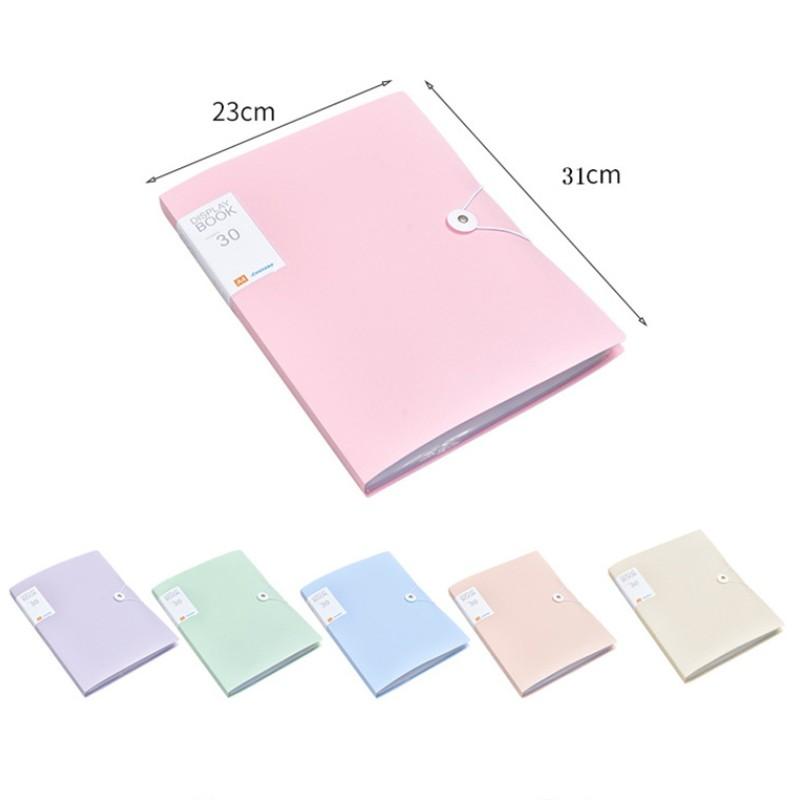 A4 File Folder Display Book 30 Pages Transparent Insert Paper Document Organizer Bag Office School Supplies Stationery