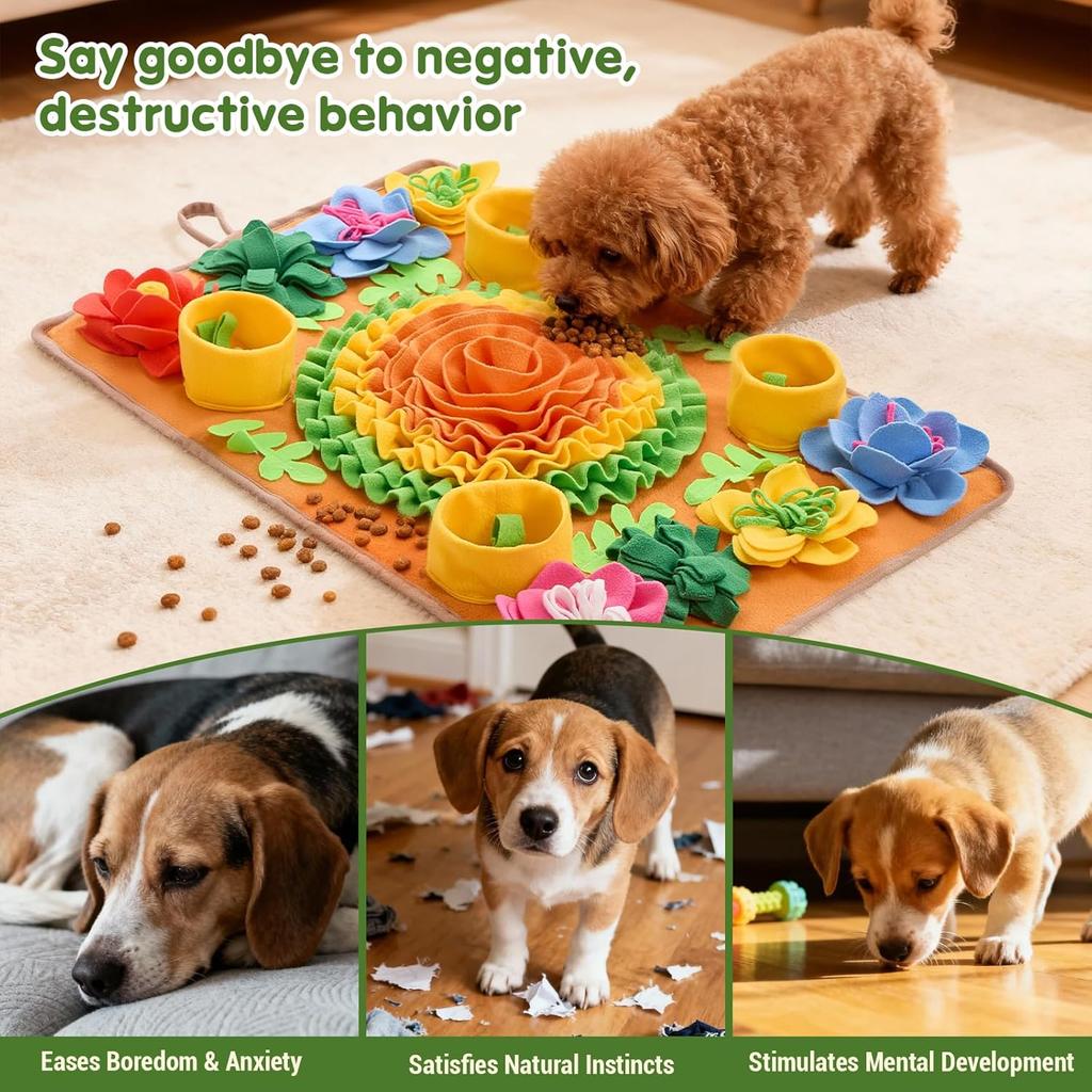 Avont Snuffle Mat for Dogs, Sniff Activity Interactive Sniffing Feeding Puzzle Slow Feeder for Puppies Cats Pets, Stress Relief Foraging Skills Brain