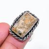 Natural Leopard Skin Gemstone 925 Sterling Silver Jewelry Ring Size 7 ZS-1048