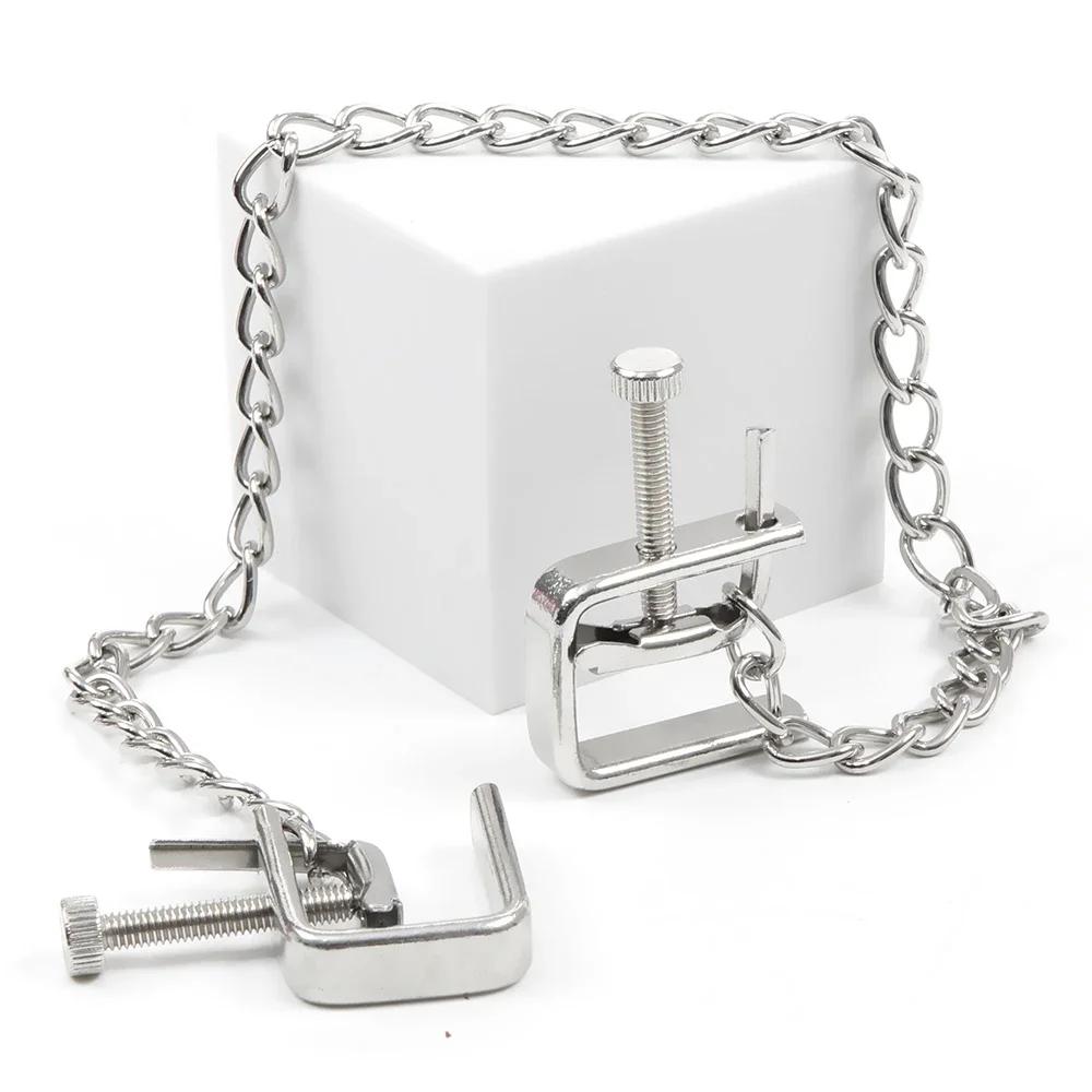 Adjustable Metal Chain Nipple Clamps  Extreme Fetish Slave Nipple Clip Sex Goods For Adult Sex Games Tools Erotic Products