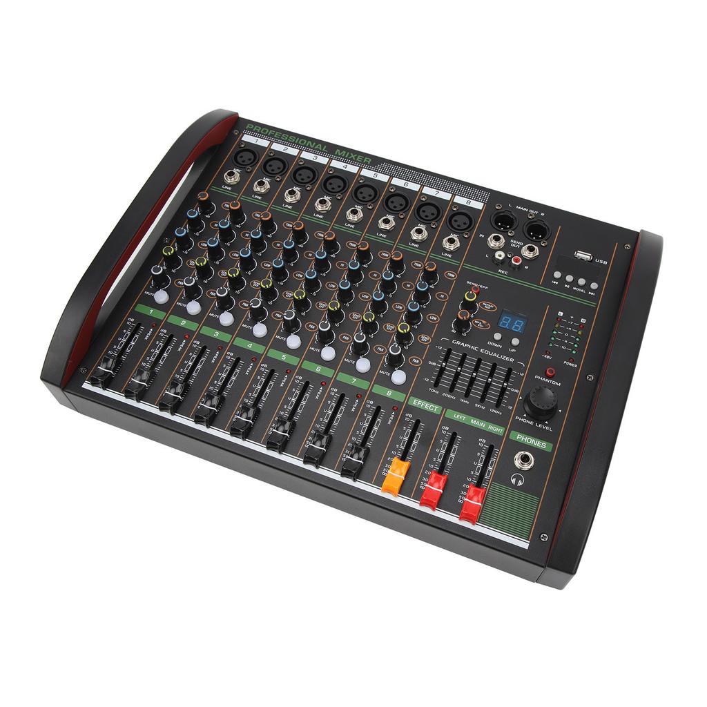 Digital Sound Mixer 8 Channel Bluetooth Transmission USB Sound Board Console for Studio Stage Live Streaming