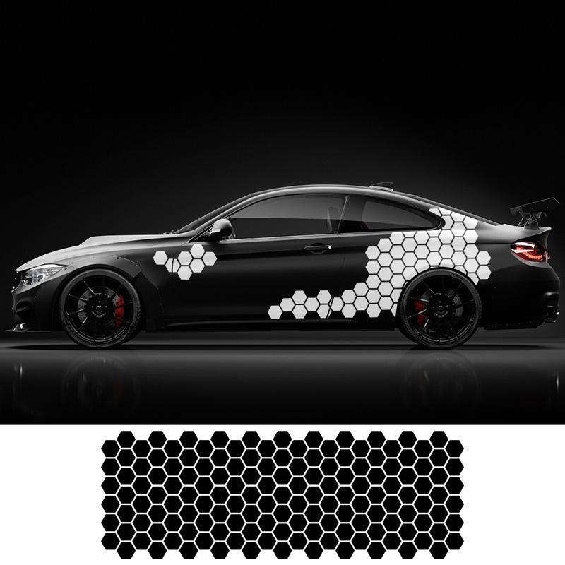 Car Sticker Camouflage Kit Solid Hexagon Honeycomb Graphics Decor Waterproof Auto Body Side Door DIY Decoration Accessories