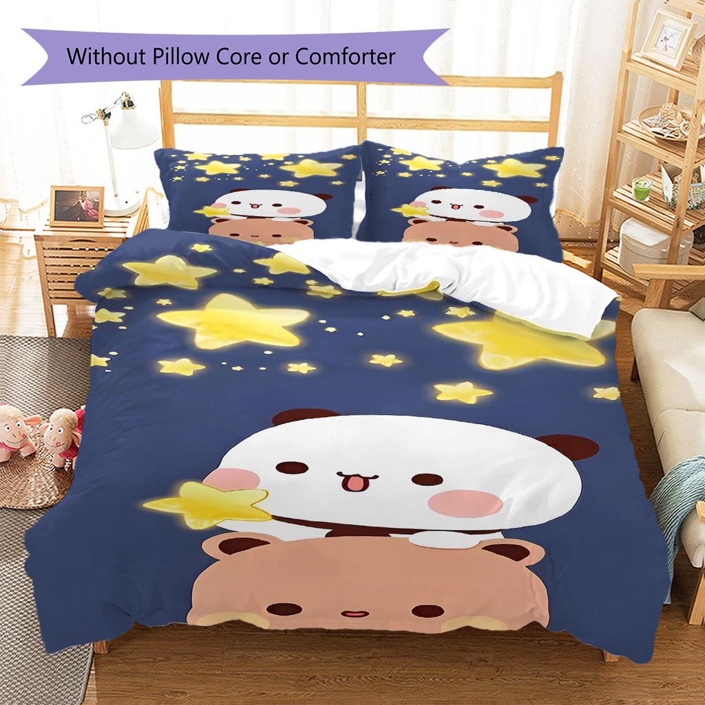 Bubu Dudu Pattern Bedding,Quilt Set Quilt Cover Pillowcase Home Birthday Gift(1 * Duvet Cover + 2 * Pillowcase, Without Core)