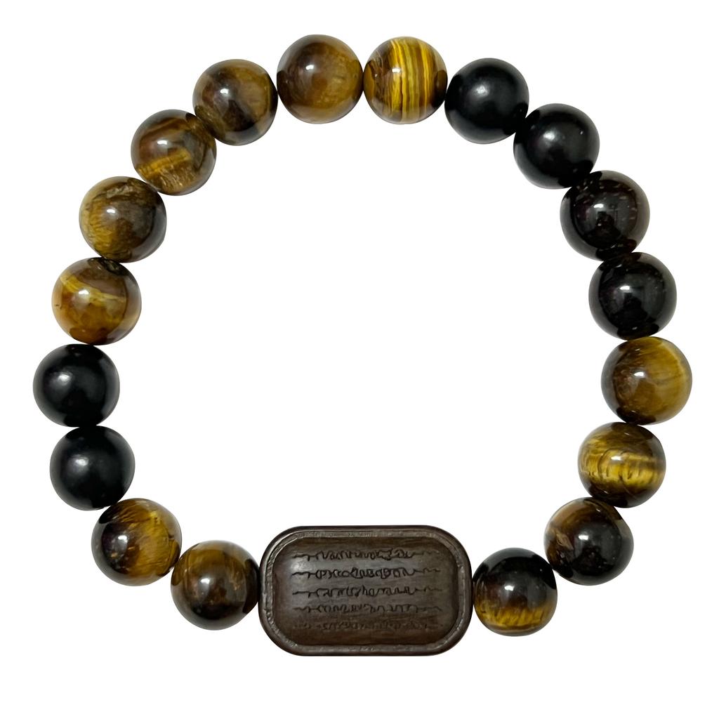 10mm Gemstones Beaded Bracelets for Men Natural Tiger Eye Stone Stretch Round Beads Semi-Precious Bangle
