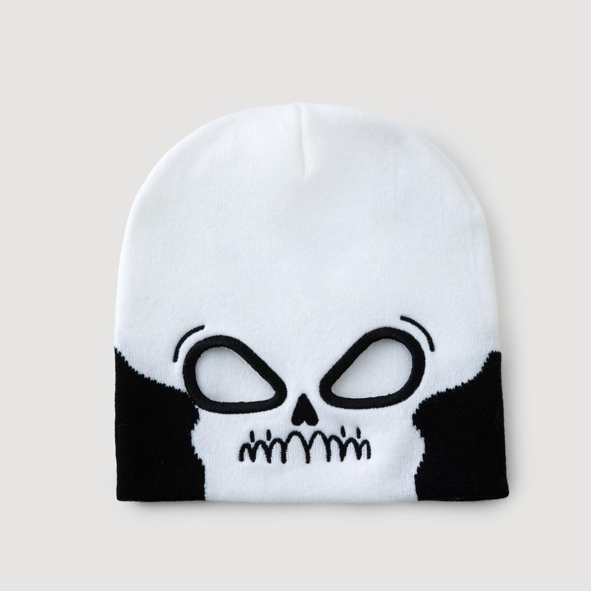 Европейская и американская Хэллоуинская смешная шапка-призрак вязаная шерстяная жаккардовая шапка-пуловер фестивальная уличная мода холодная шапка One size fits all