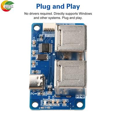 USB 2.0 Hub 1-to-4-port HUB Splitter Module USB Dual Layer Interface Type C Interface Automatic Power Switch