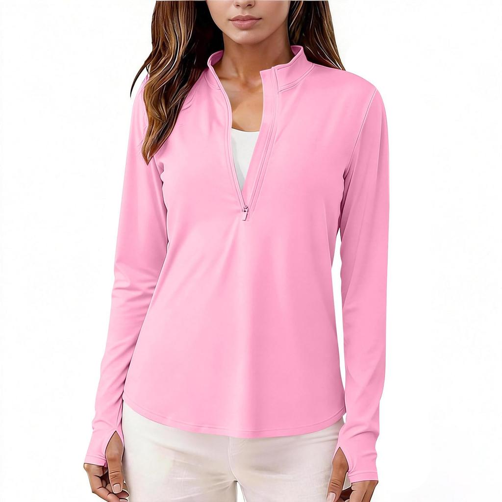 Women's Fashionable Figure-Hugging  Casual  Half-Zip Quick-Dry Stand-Up Collar Fitness And Yoga Top