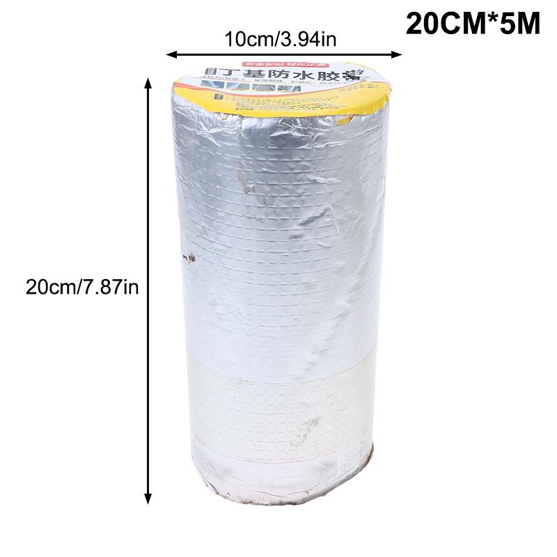 Roof Leakproof Aluminum Foil Butyl Rubber Waterproof Tape High Temperature Resistance Pipes Walls Roof Crack Duct Repair Tapes