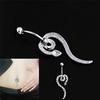 Women'S Belly Button Navel Ring Silver Snake Body Piercing Jewelry
