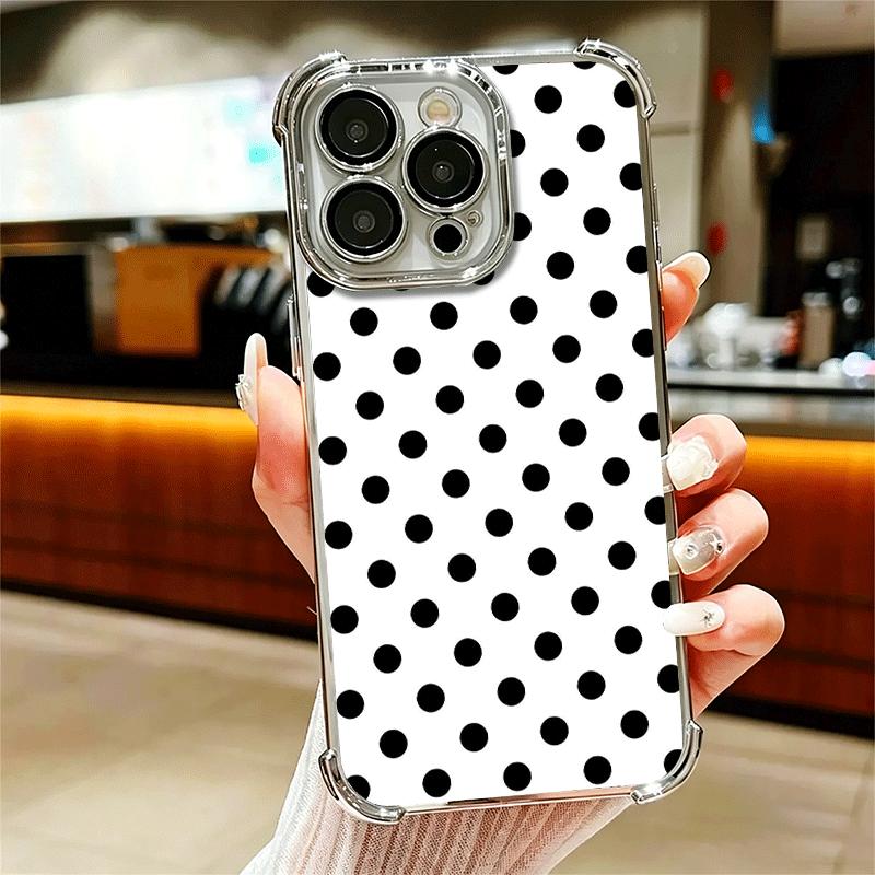 Polka Dots Art Fashion Desgin Soft Phone Case For iPhone 15 16 17 Air 14 Pro Max 16E Plus 13 12 Mini Plating Anti-Fall Fundas