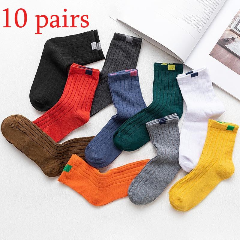 10 paia di calzini da donna calzini caldi invernali per le donne Capodanno carino Set da uomo bianco stile giapponese sportivo moda calzini corti Set Femal