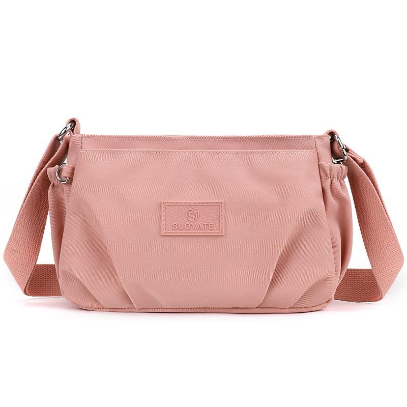 

Fashion women s bag new pleated women s shoulder bag simple and lightweight nylon bag women s multi-layer messenger small square bag