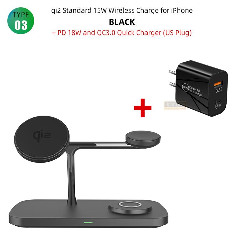 QI2 Wireless Charging Station 3 in 1 Wireless Charger Stand Dock Watch and Phone Charger Station for Samsung iPhone Watch 8/7/S