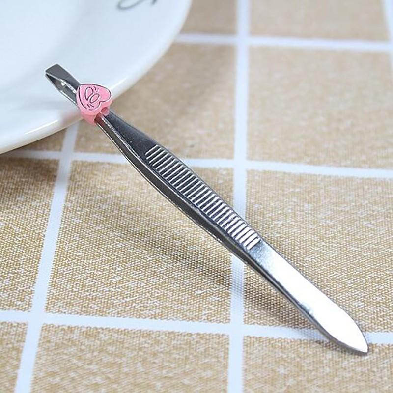 Clip Professional Eyebrow Tweezers Women Face Tool Slanted Makeup Beauty Stainless Steel