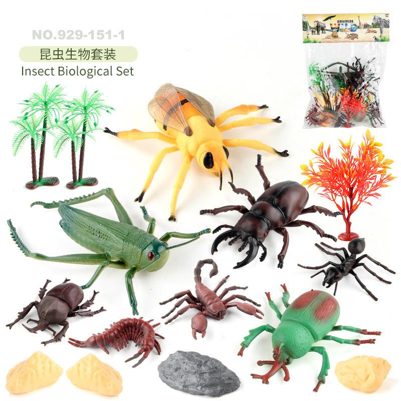 Detailed Static Pvc Insect Model Collection Featuring Frogs Ants Centipedes And Bees