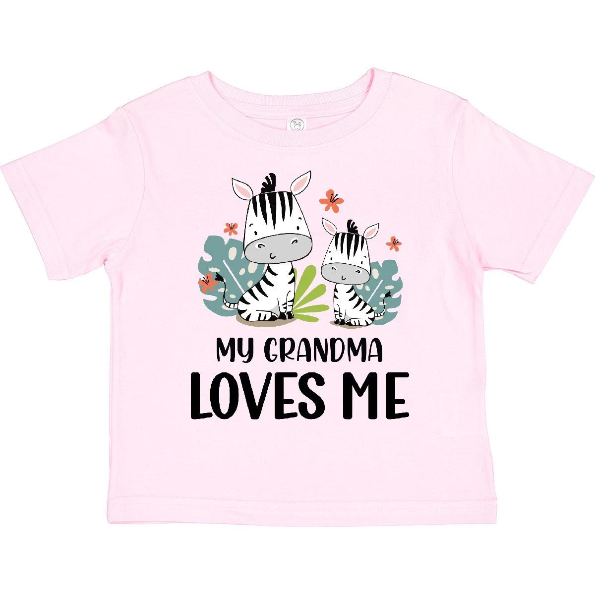 Inktastic Zebra My Grandma Loves Me Toddler T-Shirt Grandchild Grandmother Funny 100
