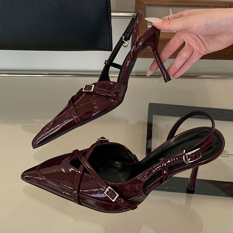 Fashion New 2025 Party Ladies Thin Heels Pumps Shoes Slingbacks Female Dress Footwear Fashion Pointed Toe Elegant Women High Heels Shoes