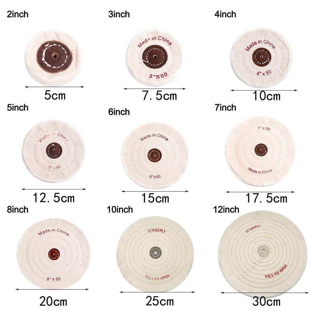 Langlebige 2-12 Zoll Räder Polierrad Baumwollflusen Tuch Weißes Polierrad Poliertuch Rad Schmuckwerkzeuge