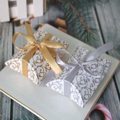 Printed Small Paper Pillow Box Handheld Party Favor Boxes For Party Favor