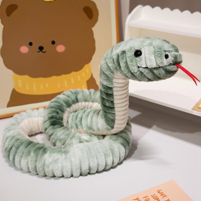 Kreative Simulation große Schlange Puppe Plüschtier grüne Schlange Tierkreiszeichen Schlange lange Schlange Puppe knifflige Requisite Puppe