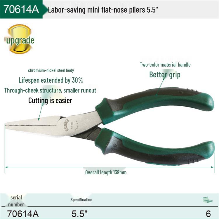SATA Mini Wire Pliers Set: Needle-Nose, Bent-Nose, Flat-Nose Tools