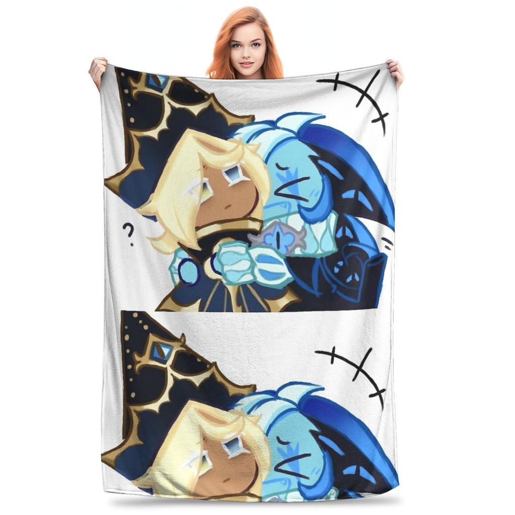 Pure Vanilla and Shadow Milk Blankets Cookie Run Kingdom Plush Awesome Warm Throw Blankets for Home Summer