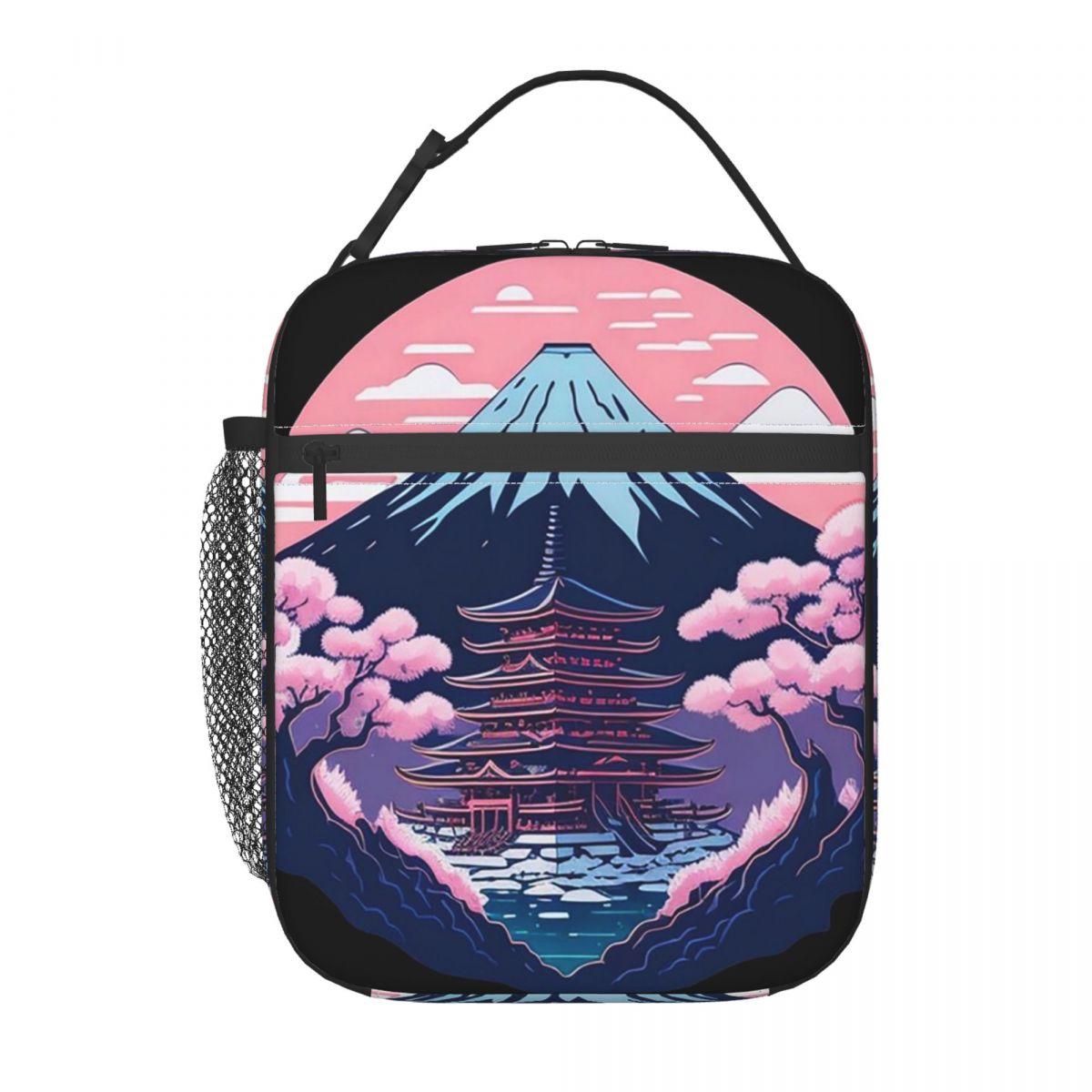

Японская пагода и вишневый цвет Insulated Lunch Bag для женщин и детей, герметичные пищевые контейнеры, термоланч-бокс, сумка-тоут One Size