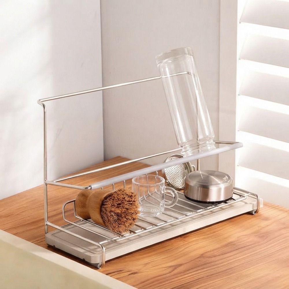 Large Capacity Cup Drying Rack Stainless Steel Bottle Drying Rack Cup Organizer for Kitchen Table