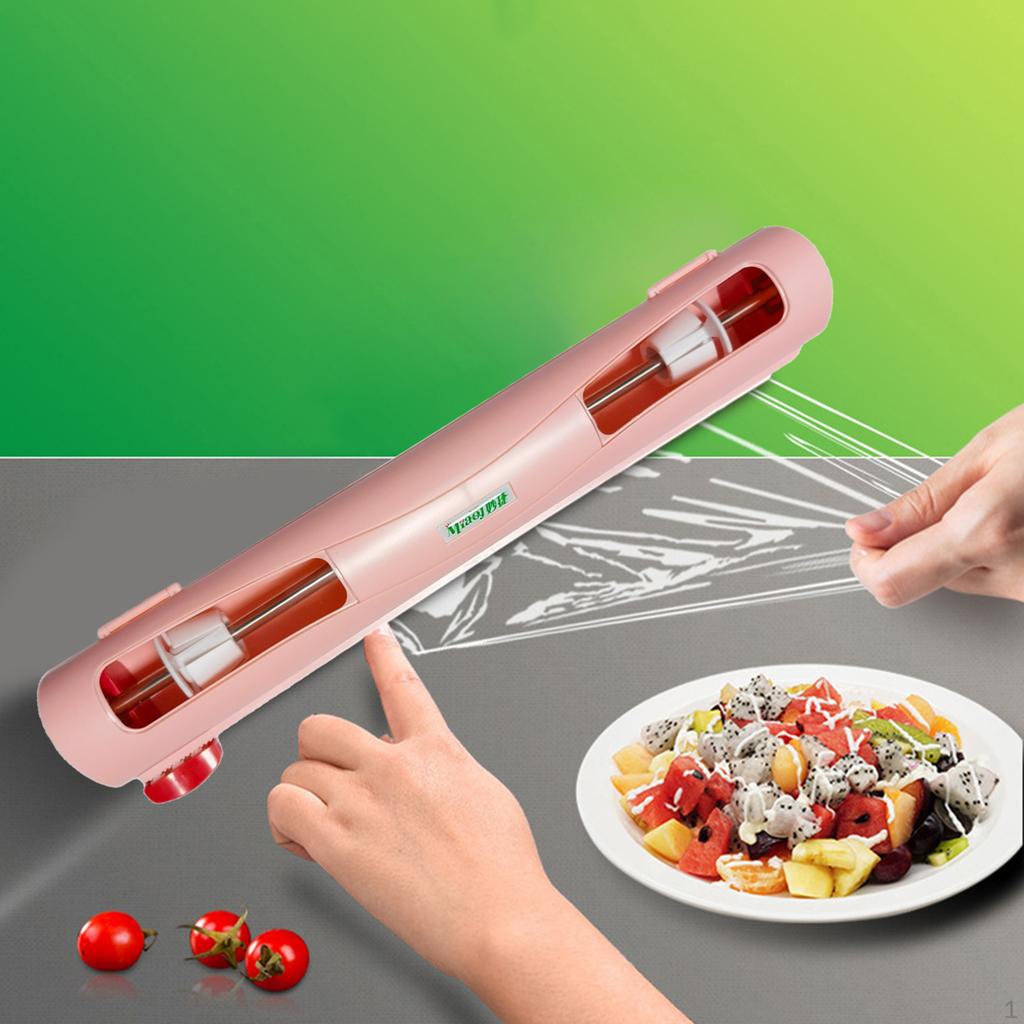 Easy-Cut Plastic Wrap Dispenser for Kitchen Storage