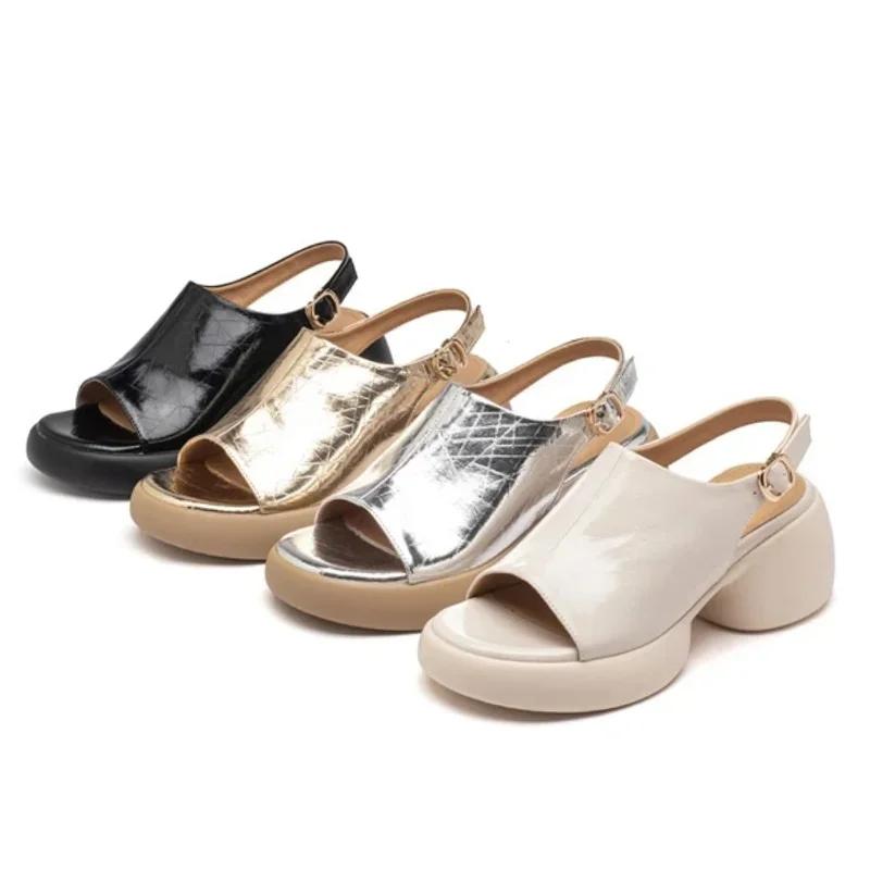 Fashion Women Sandals High Heels Casual Shoes Summer Fashion Chunky Woman Slippers 2025 Trend Brand Walking Cozy Zapatillas De Mujer