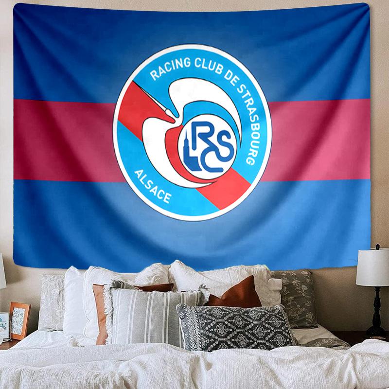 Racing Club Strasbourg Crest Tapestry Playroom Tapestry, Accessories for Bedroom,Livingroom, dormitory Room Wall Decor Fan Birthday Gifts