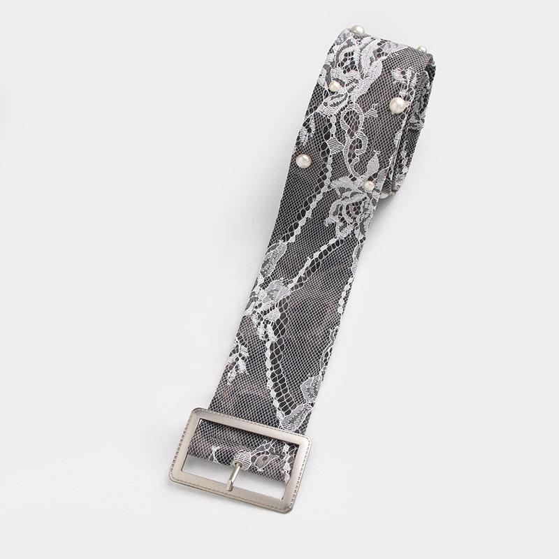 High-end Women's Belt, Atmospheric Lace Pearl, Sweet and Elegant Belt, Wide Fashionable and Soft Breathable Women's Waist Seal