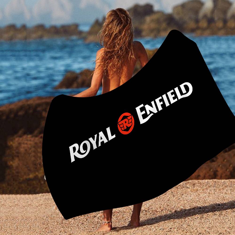 R-Royal E-Enfield Logo Anime Beach Swimming Towel Soft Absorbent Washcloth Children's Gifts For Kids Travel Camping Gym