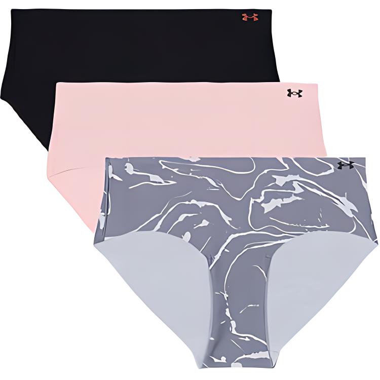 

Under Armour Logo Print Comfortable Dry Soft Underwear 3-Pack Mixed Colors Women underwear 1383896-035 XS