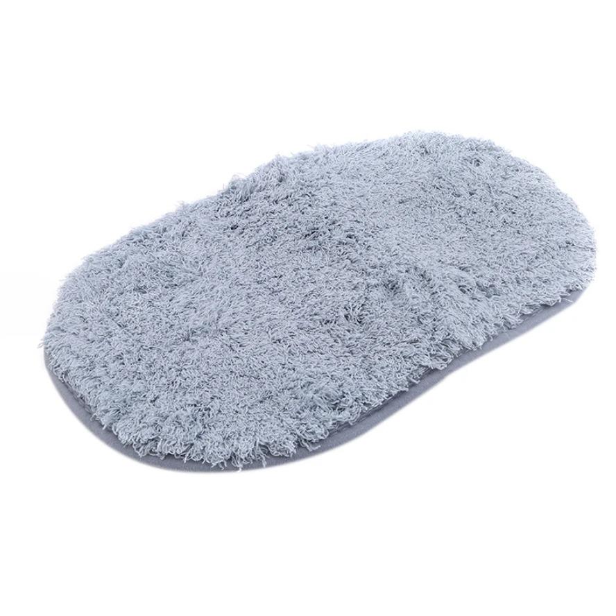Soft Water Absorption Bath Mats Toilet Floor Doorway Rug Thick Carpets Non-slip Bathroom Mats Memory Foam Bath Rug Ellipse Mats