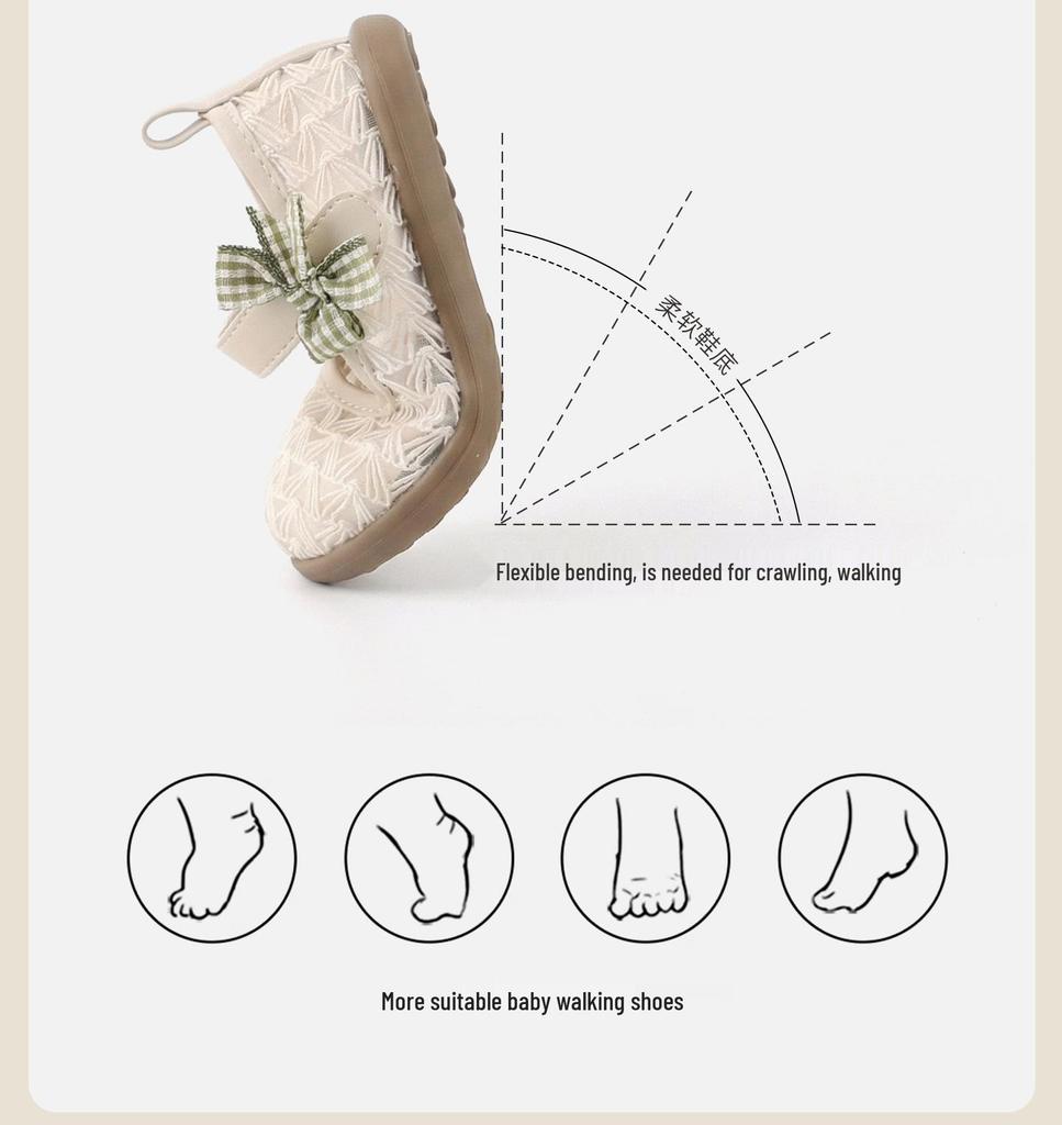 Frühlings-Weichsohlen-Schuhe aus gewebtem Leder für Kleinkinder Mädchen - Atmungsaktives Hohlmuster, Prinzessinnen-Stil