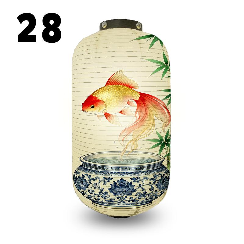 Japanese Style Koi Fish Pattern Lantern Restaurant Bistro Izakaya Yakitori Shop Decoration Festival Party Decor Cloth Lantern