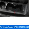 For Nissan Navara NP300 ST 2015- 2024 2025 Carbon Fiber Center Console Water Cup Cover Trim Interior Accessories Car Styling
