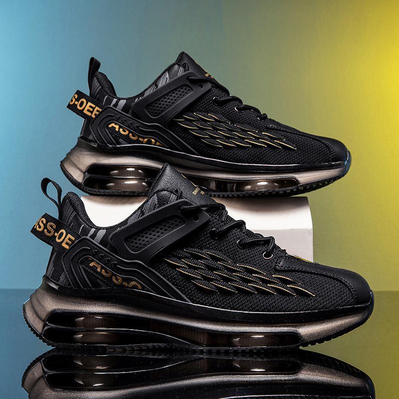 Men's shoes spring and autumn breathable popcorn thick sole shock absorption increase wear-resistant casual sports shoes teen dad shoes large size