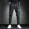 Men's Spring Fall Thin Slim Korean Elastic Waist Fashion Trend Foot Binding Work Casual Pants