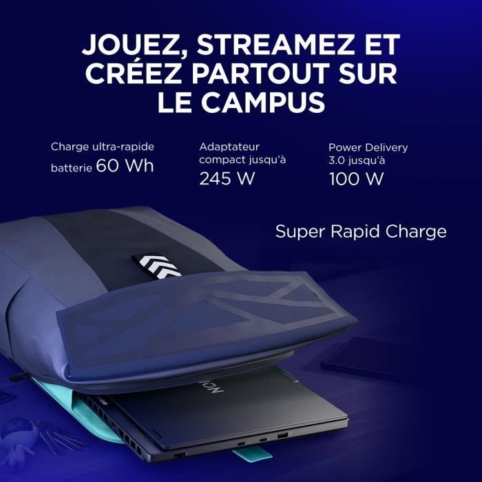 PC Portable Gamer LENOVO Legion 5 15IRX10 | Sans Windows - 15,3" 165 Hz IPS - Core i7-13650HX - RTX 5070 115W - 32 Go - 512 Go