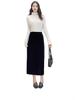 Black Gold Velvet High Waist Slimming Skirt for Women - 2026 Spring/Autumn, Plus Size, Mid-Length