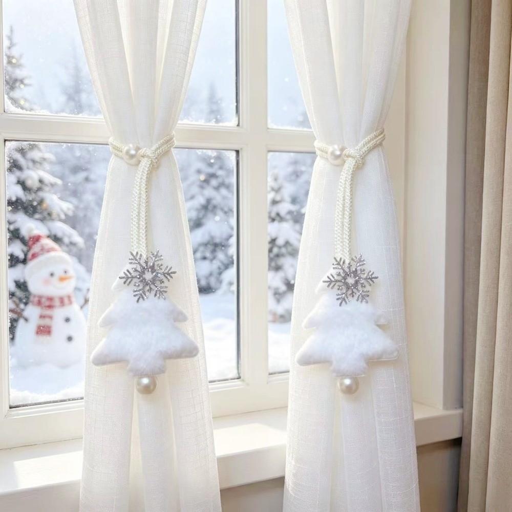 2Pcs Convenient Curtain Tie Backs Snowflake Design Curtain Buckle Curtain Accessories