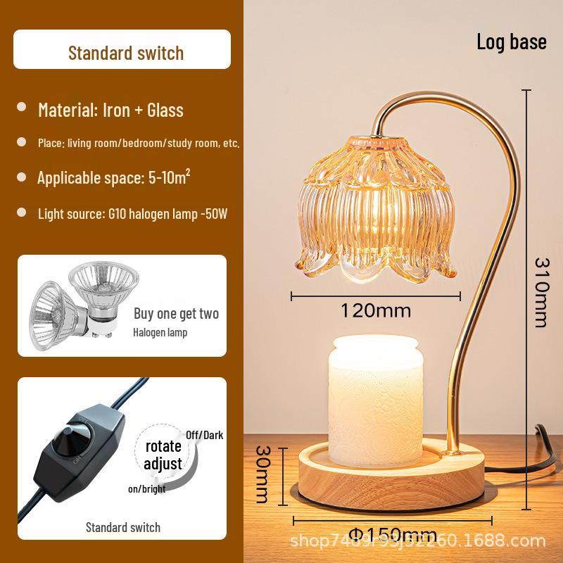 American Retro Marble Candle Melter and Aromatherapy Wax Diffuser Lamp with Smokeless Temperature Control Night Light
