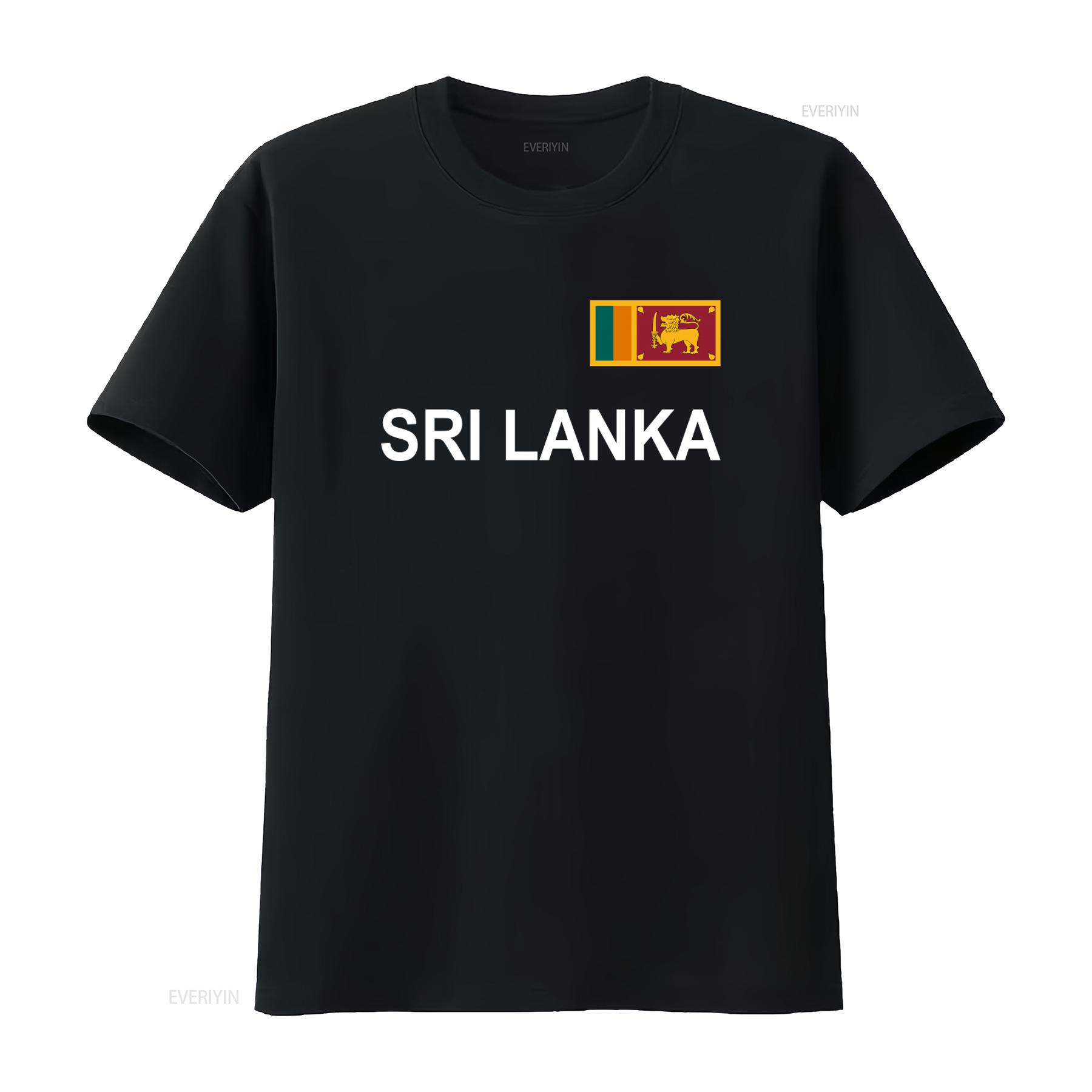 

Sri Lanka Flag Print T Shirt for Casual vintage Washed fashion Versatile homme Stylish Breathable Soft Unisex 4XL