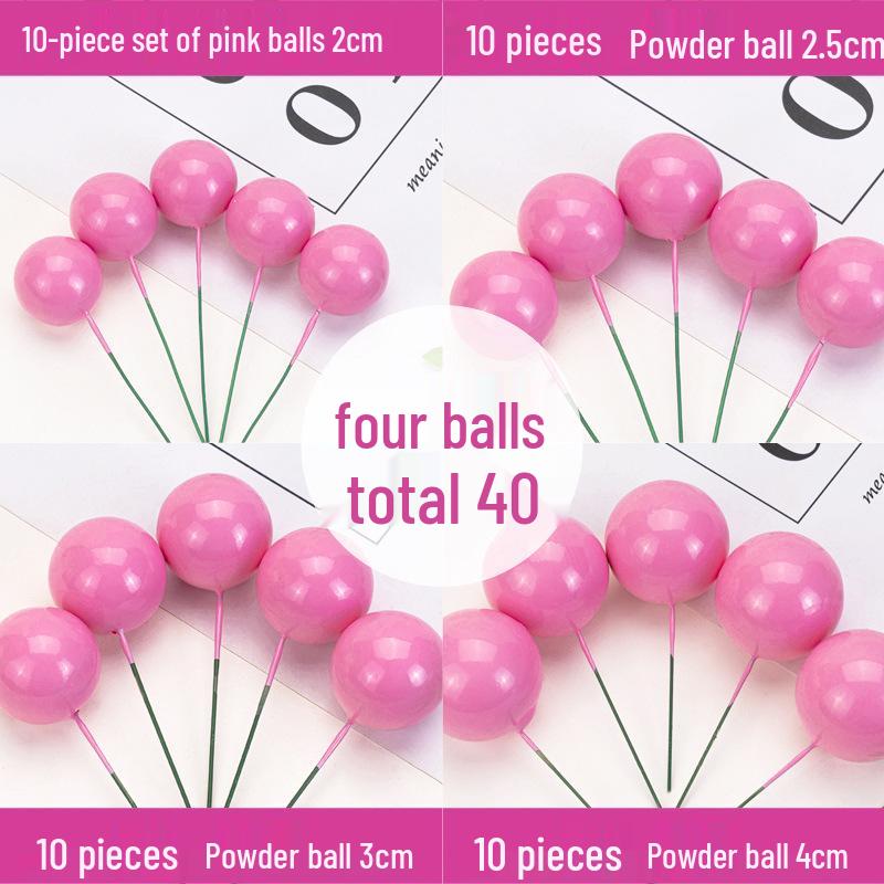 100pcs Cake Toppers: Gold, Silver, and Colorful Balls for Birthday Party Decorations