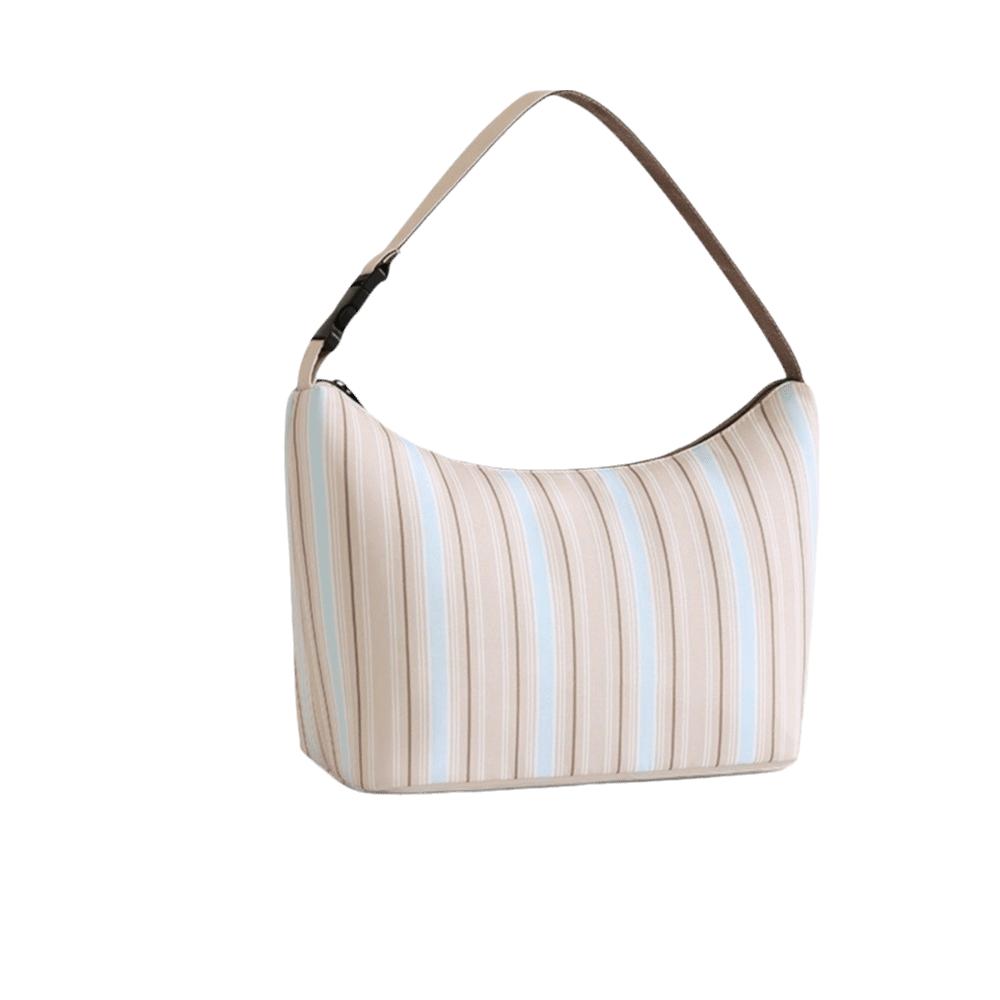 Waterproof Thermal Cooler Tote Portable Food Storage Bag Striped Insulated Lunch Bag Student