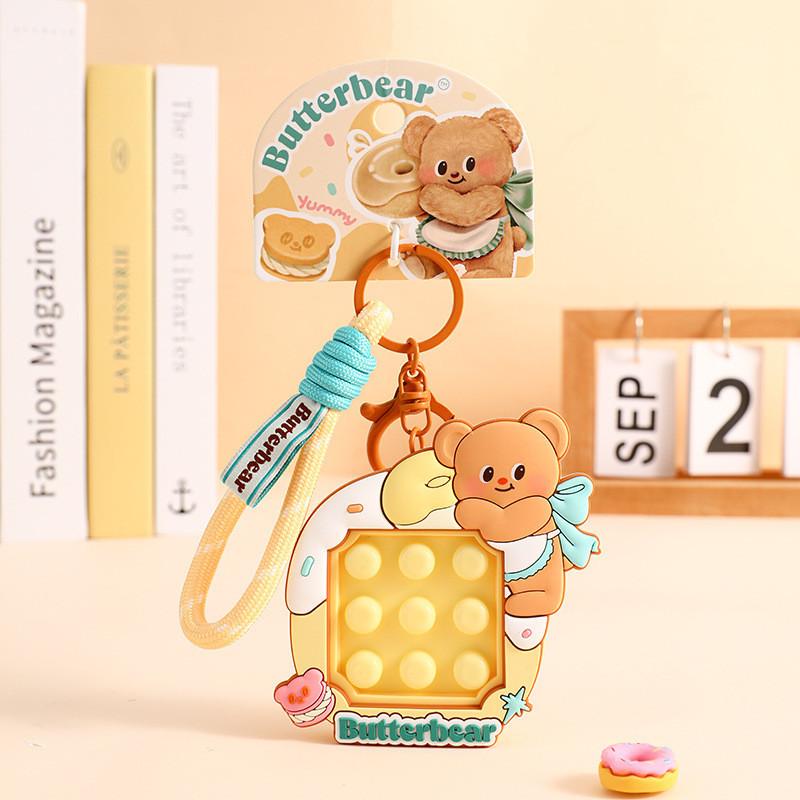 

Bear Butter Keychain Toy Dolls Adorable Cartoon Bag Pendant Gifts Accessory Decompression Toy