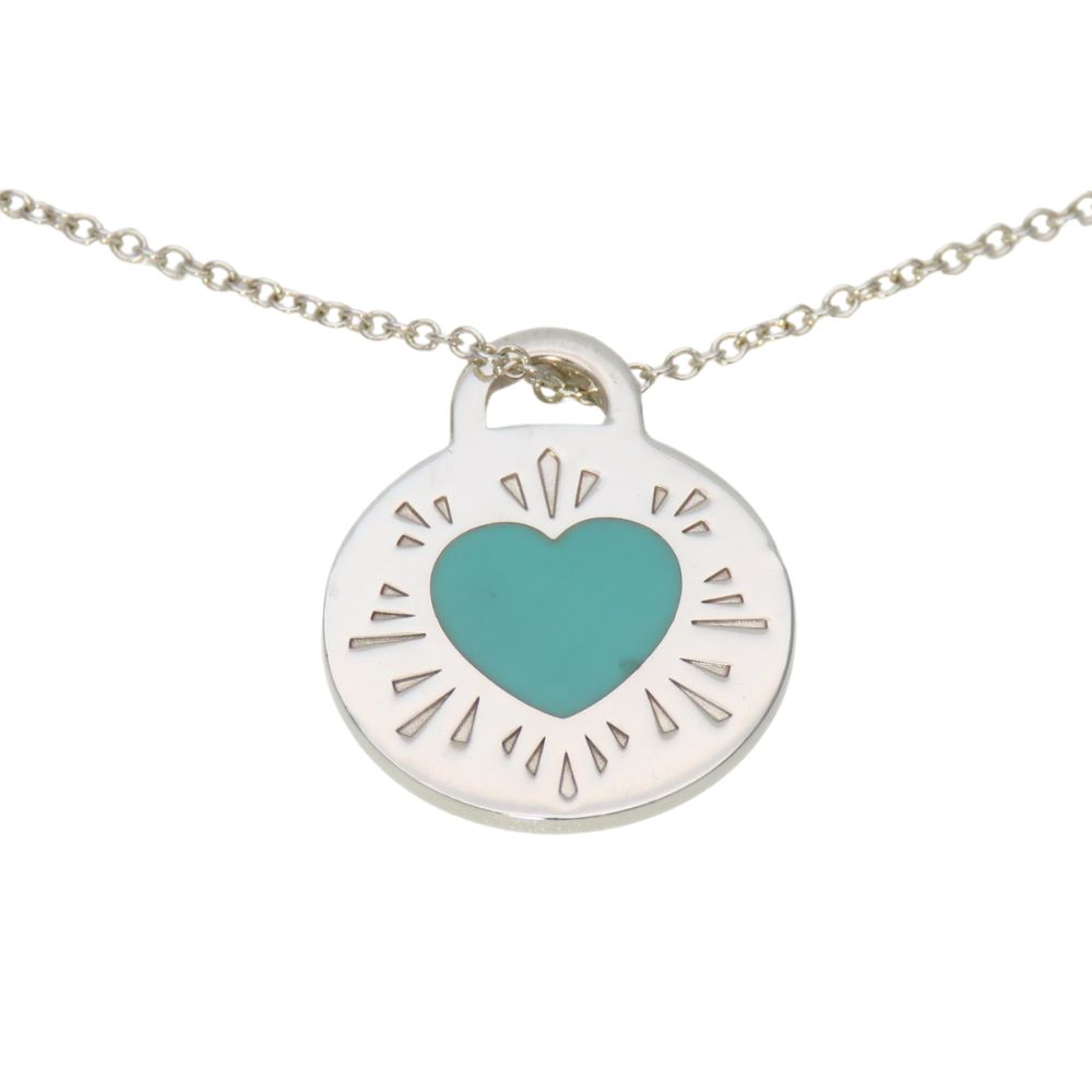 Used TIFFANY&Co. Necklace Return To Round Heart Silver925 4.0g Silver TIFFANY & Co. Blue Accessories