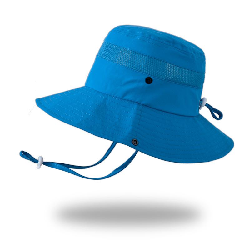 

Summer Kids Sun Hat Mesh Beach Children Panama Cap for Girls Boys Outdoor Travel Dual-use Child Bucket Hats Kids Cap 4-8Y небесно-голубой
